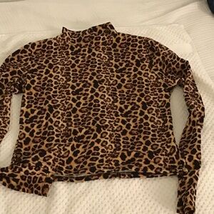 Leopard Print Long Sleeve Top
